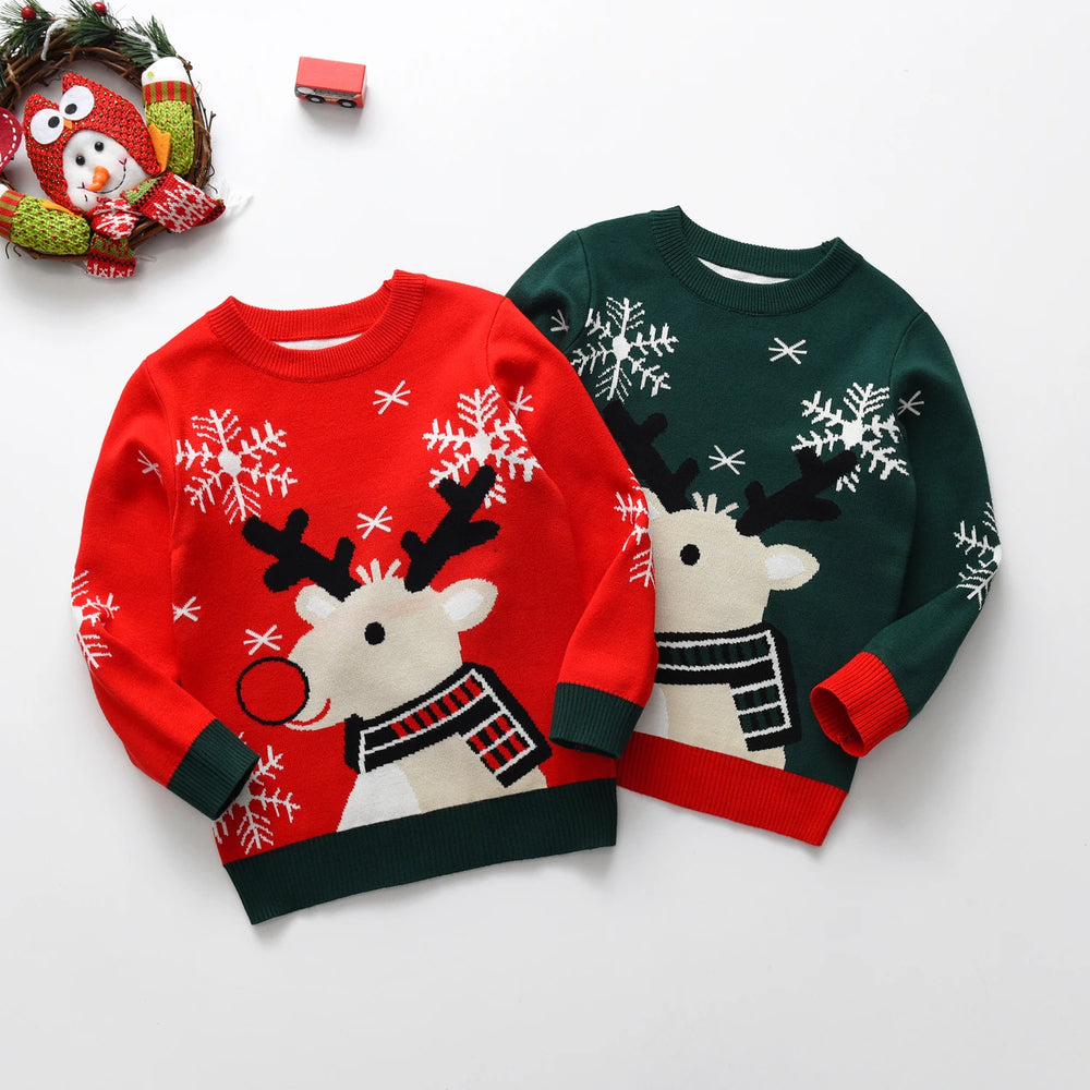 Martin Baby Warm Elk Printed Knitted Sweater