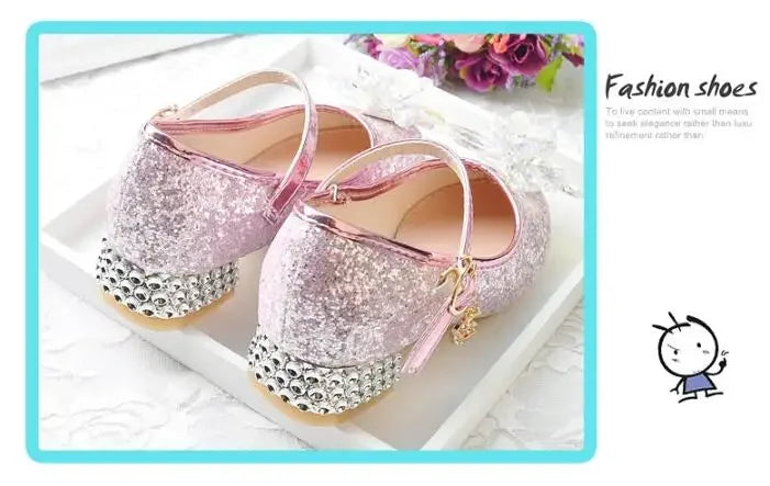 Flower Children's Shoes Beach Princess Girl Shoes For Kids Glitter Wedding Party Shoes