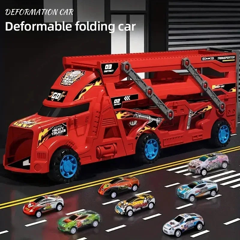 Large Kid Truck Deformation Transporter Car Toys Models