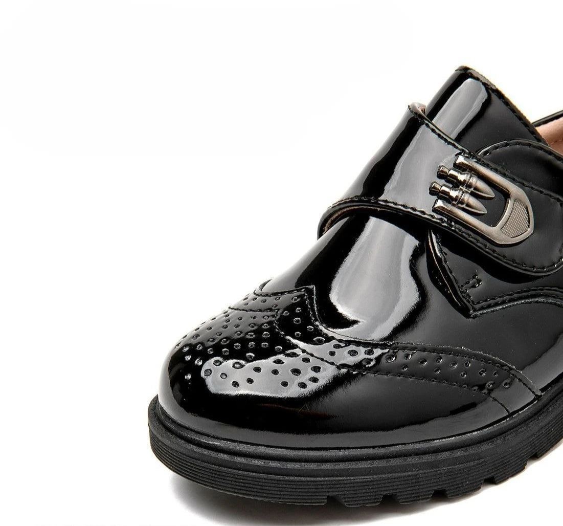 Boys Leather School Shoes British Style Black Soft Sole Kids Formal Casual Performance Footwear Big Kids New Autumn Spring