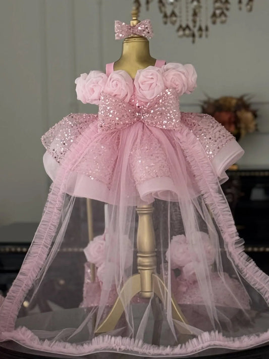 Custom Flower Girl Dress for Wedding Birthday Party Pageant Formal Kids Toddler Little Girls Dress