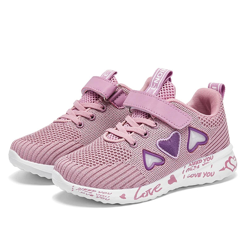 Cozy Knit Shoes for Girls Ultra Breathable Sneakers Lightweight Footwear Comfy and Casual