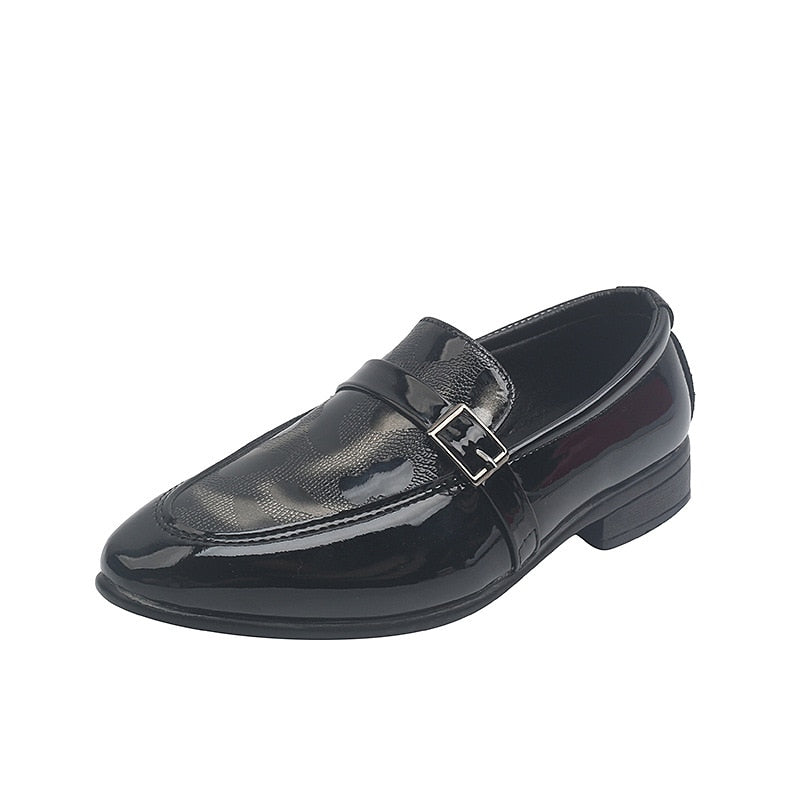 Boys Leather Glossy Britain Style Shoes for Party Wedding - GuGuTon