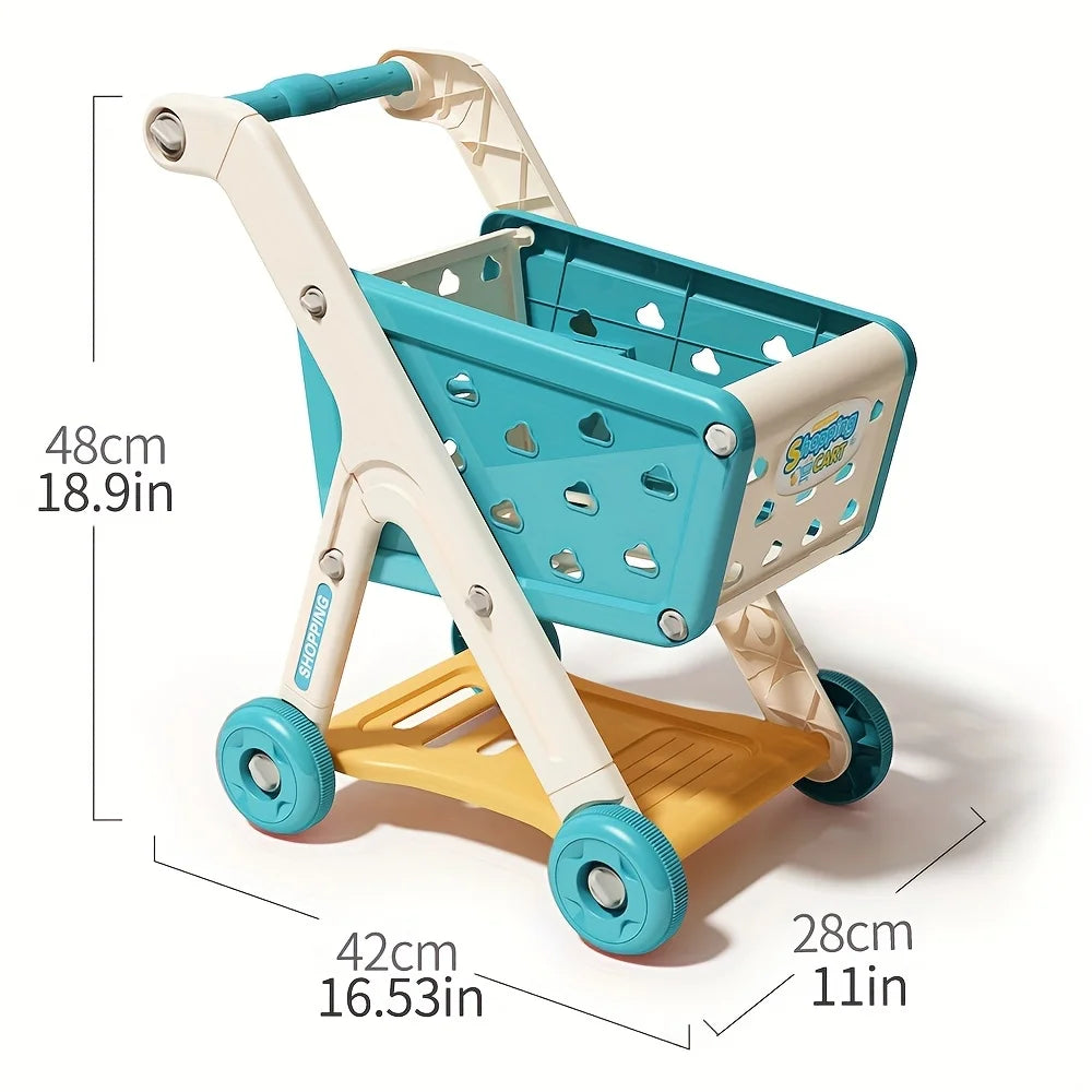 Kids Simulation Shopping Cart Toy Pretend Play Supermarket