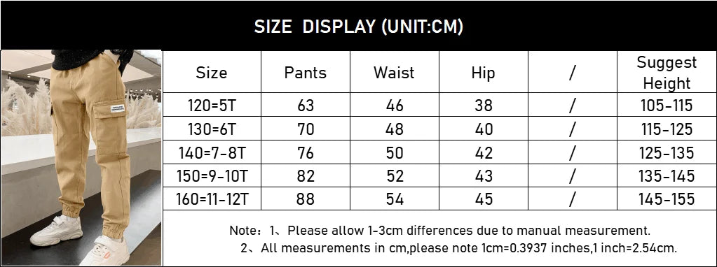 Leo Handsome Cargo Pants Children's Letter Sports Trousers Teenagers Casual