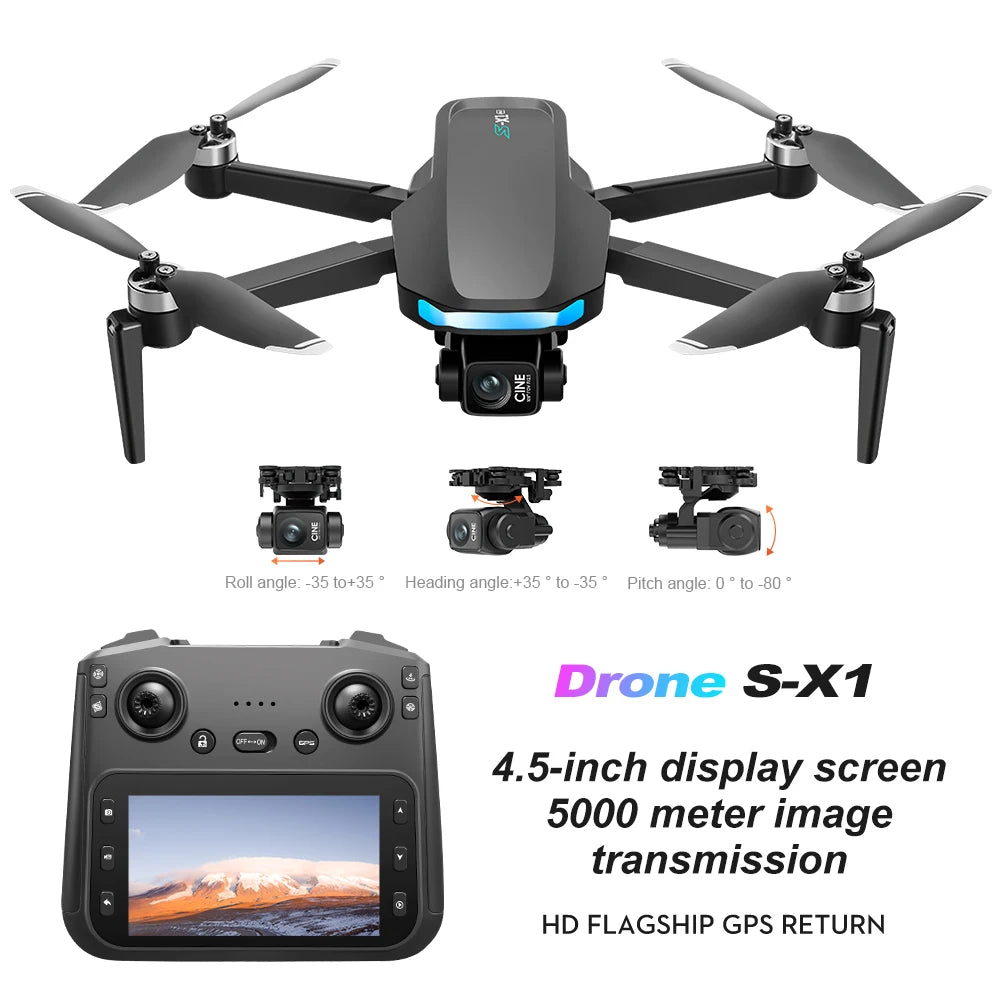 S-X1 Mini Drone 5G| 4K EIS Camera 3-Axis Gimbal | GPS Obstacle Avoidance