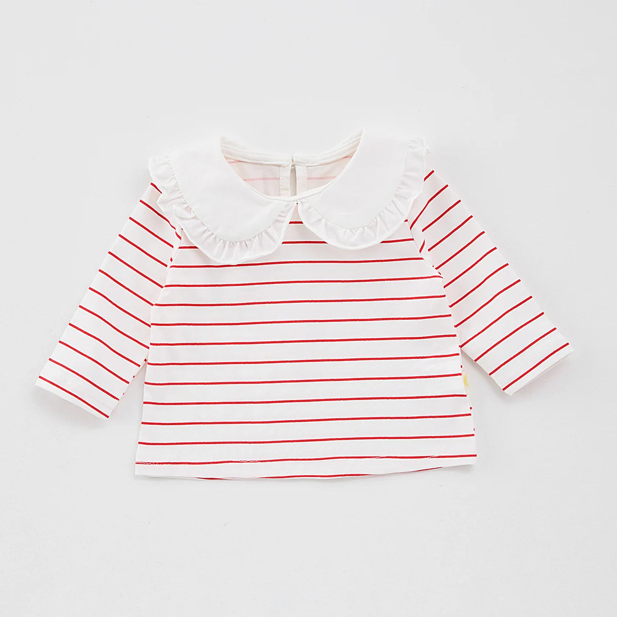 Ana Lace Doll Collar Striped Long Sleeve Tops