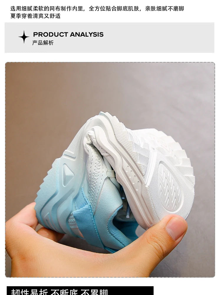 Girls Gradient Design Shoes Children Platform Sneakers Casual 4-12 Years Autumn Kids Chunky Running Sports Tennis Shoes for Girl
