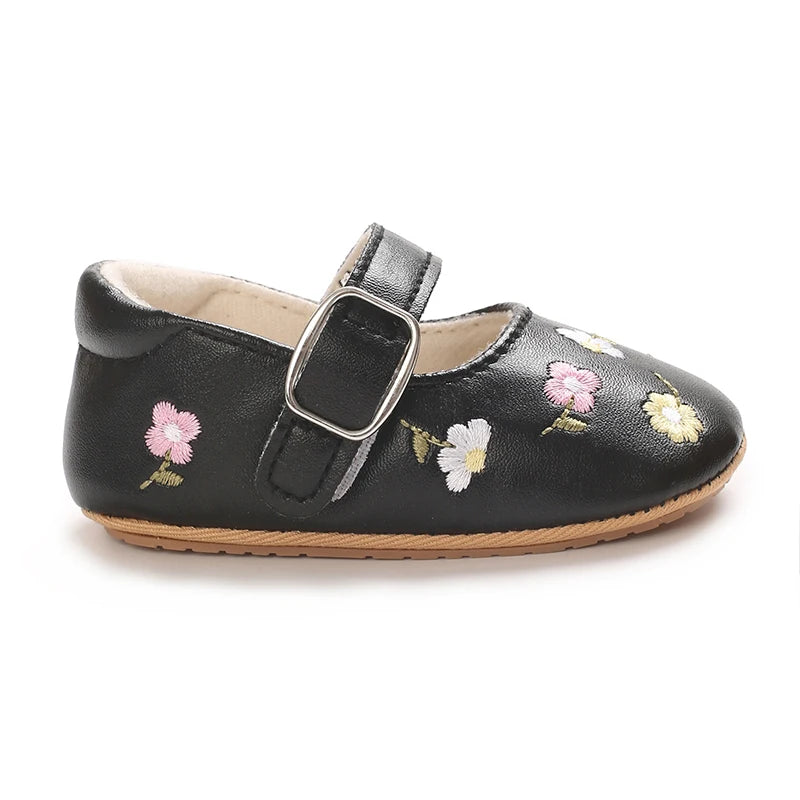 Spring And Autumn Baby Girl's Walking Shoes Anti Slip One Year Old Soft Soled Baby Shoes Princess Shoes Single Shoes