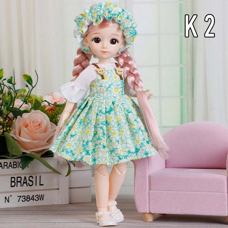 Fashion Cute 1/6 BJD Doll Full Set 30cm Princess Doll Ball Jointed Doll Girl Toy Gift Dolls for Girls Toys for Girls