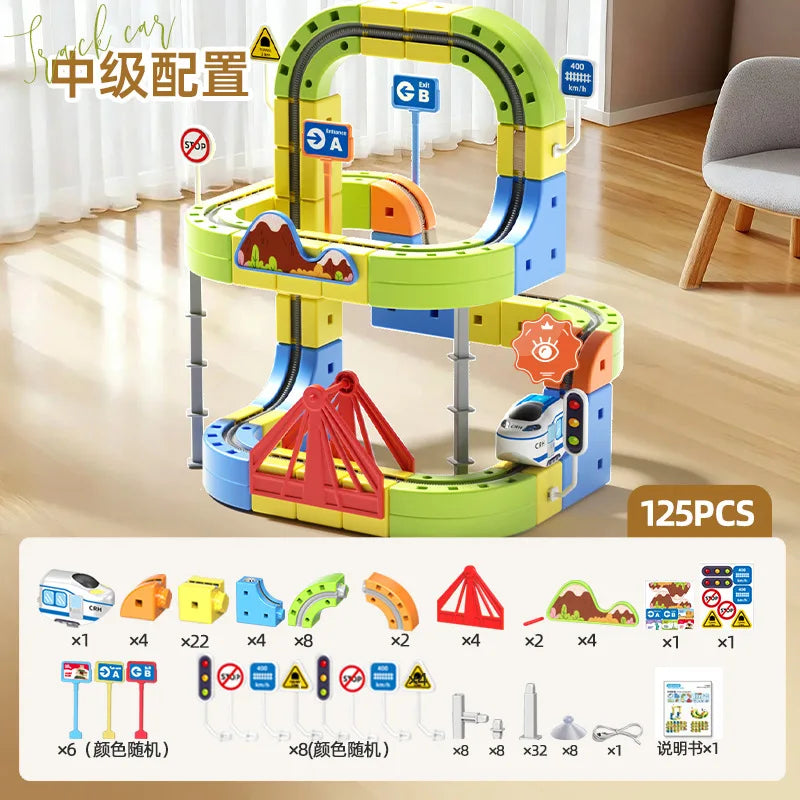 Amazing Track Cube Electric Magnetic Building Block Train Set