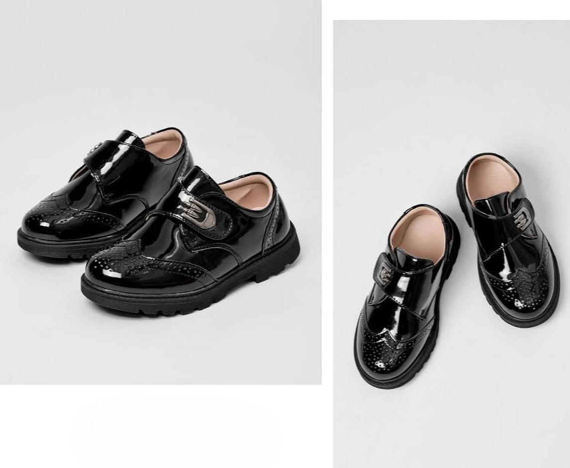 Boys Leather School Shoes British Style Black Soft Sole Kids Formal Casual Performance Footwear Big Kids New Autumn Spring