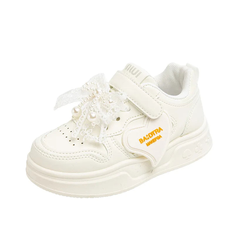4 To 12 Years Autumn Children Shoes Girls Sneaker 2026 PU Leather Flat Shoes Kids Casual Sneaker Comfortable Cute Girls Shoes