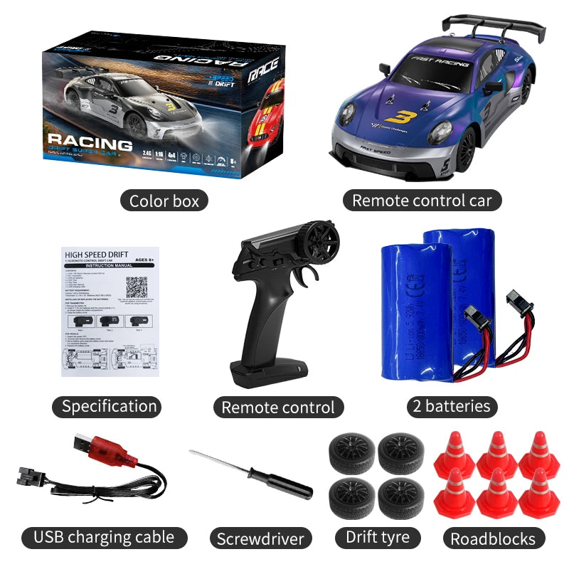 KF28 1:16 4WD RC Rally Car 2.4G High Speed Remote Control Racing Car with Full Proportional Throttle & Steering — Great Gift for