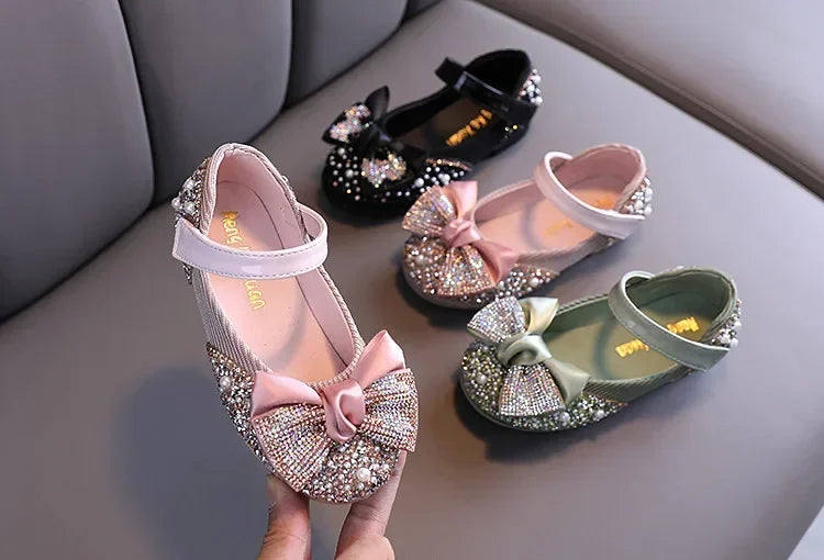 Sandals Toddler Girl Childrens Shoes Pearl Rhinestones Shining Kids Shoes