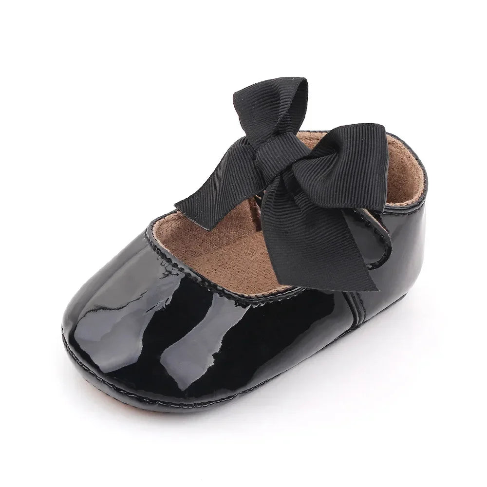 PU Princess Baby Girl Shoes for Newborn for Birth Big Bow Wedding first Walker PU Leather Toddler Girl Shoes 1 Year