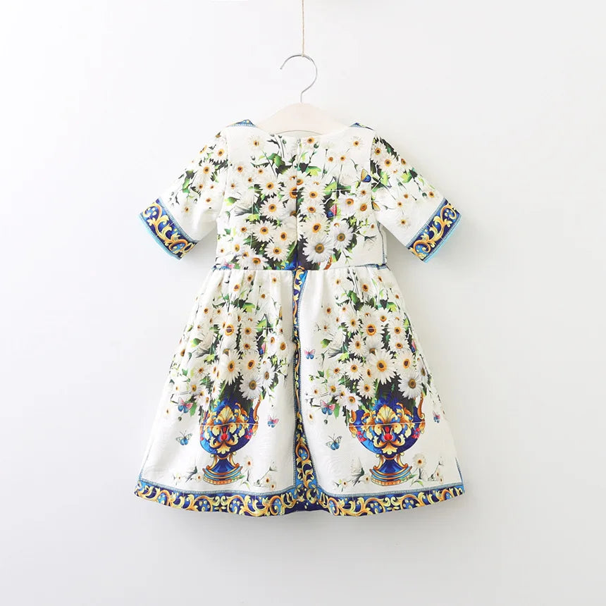Kids Party Dresses For Girls Printed Evening Princess Girls Dresses