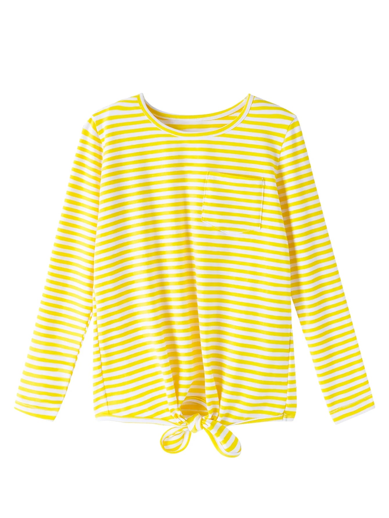 Estela Cute Comfy Striped Long Sleeve Top