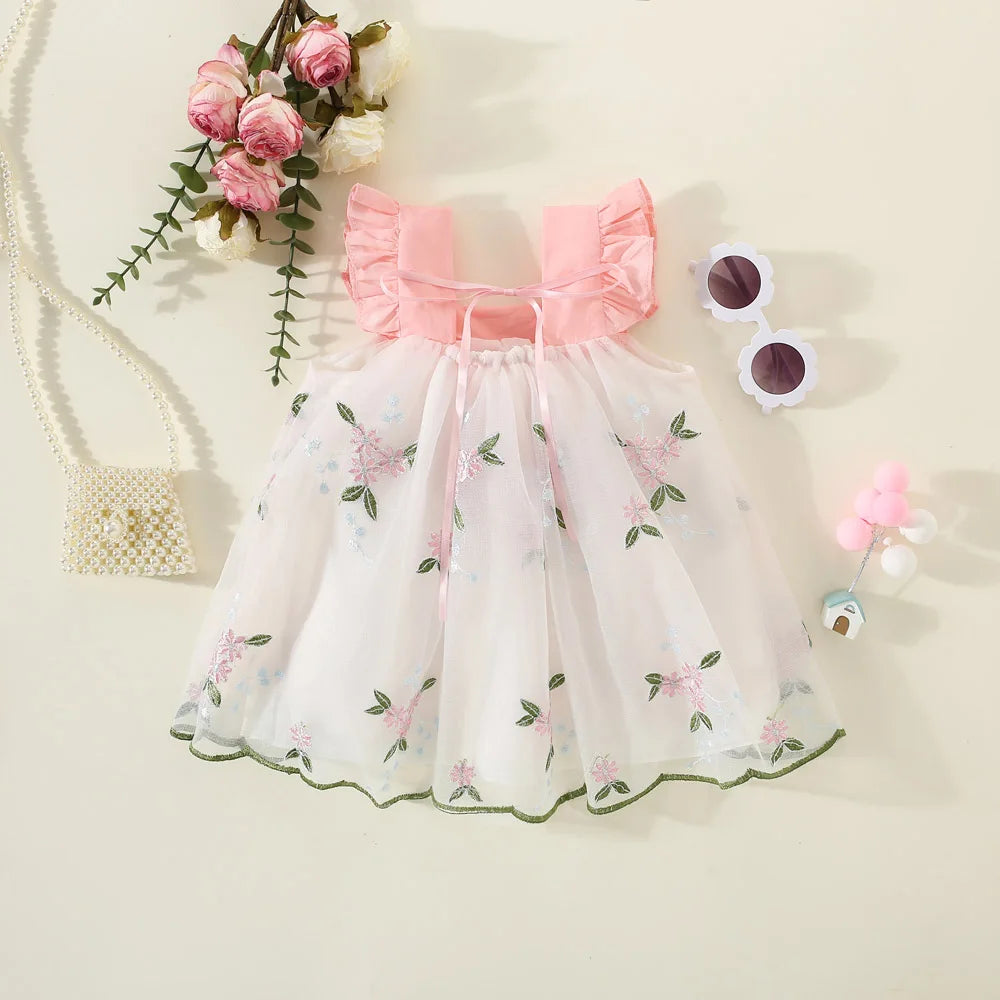 Baby Girl Princess Dress - Summer Floral Chiffon Sleeveless