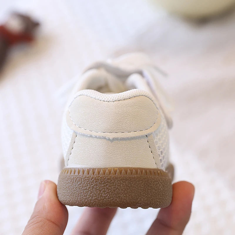 Girls Casual Shoes Spring Summer Children Hollow Sneakers with Cut-outs Breathable Holes Cute Bow-knot Soft Comfortable Sweet