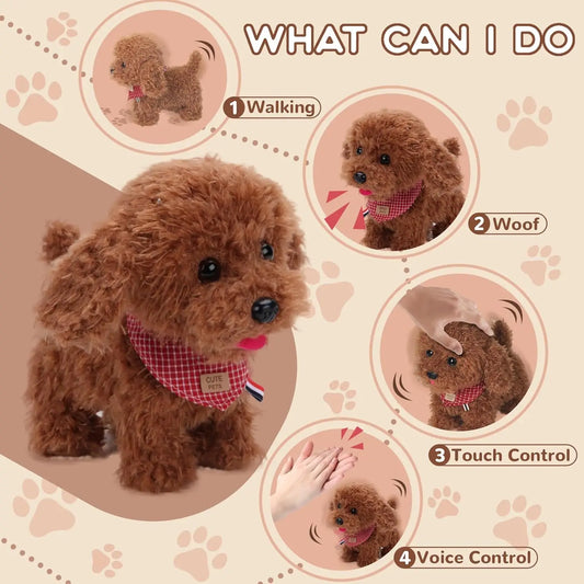 Interactive Electronic Puppy Toys for Kids, Walking Dog Toy with Leash, Remote Control, for Girls