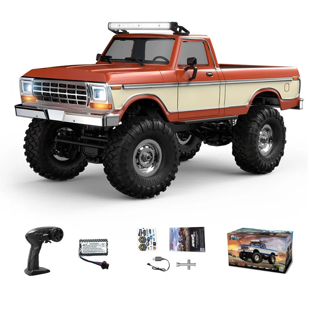 1:16 HBToys RC Car with Realistic LED Roof Light RC Crawler Vehicle R1611 4x4 Off-Road Full Functionality Alloy Drive Shaft
