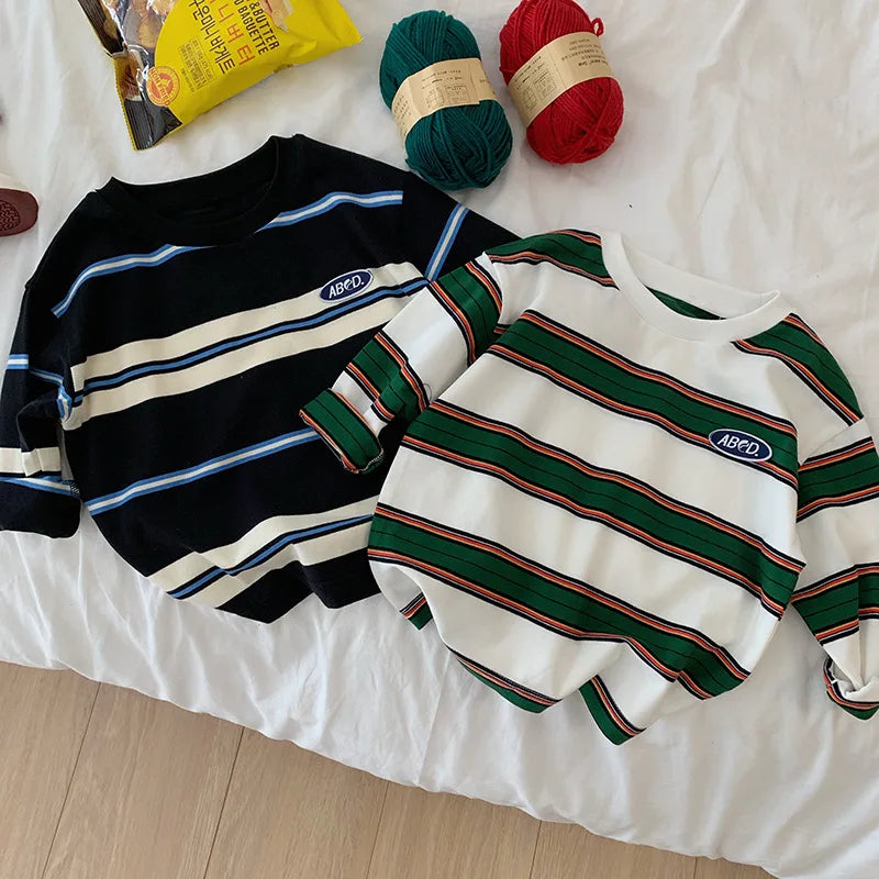 Gabriel Long Sleeves Bottoming Stripe Tees