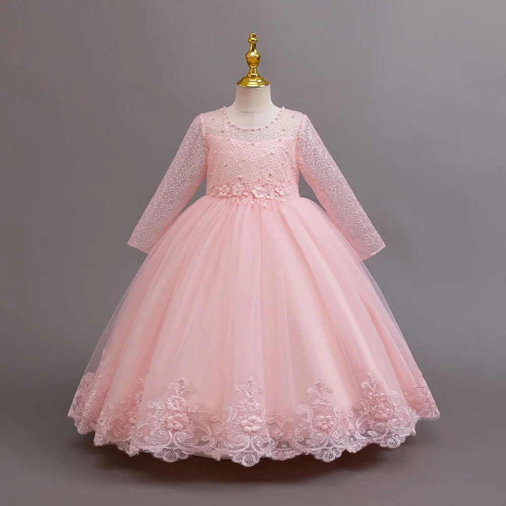 girls dress Long dresses for girls aged 4-12 Birthday dress Gorgeous and elegant beauty pageant dress