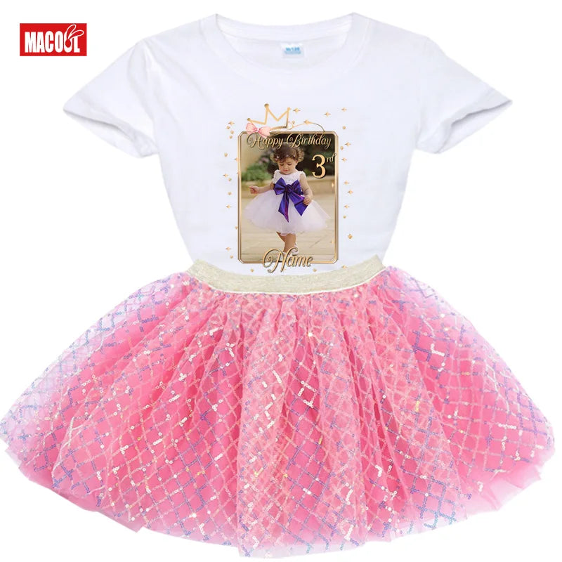 Kim Girls Birthday Princess Tutu Outfit Set