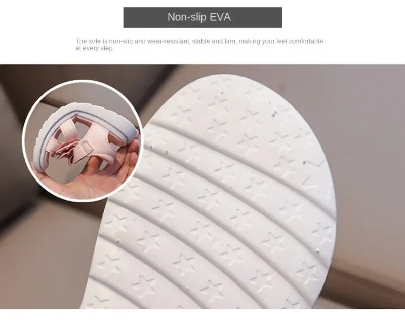 Girls Sandals Kids Soft Soles Casual Princess Shoes New Water Diamond Beach Shoes Bow Shaped Girl Sandals