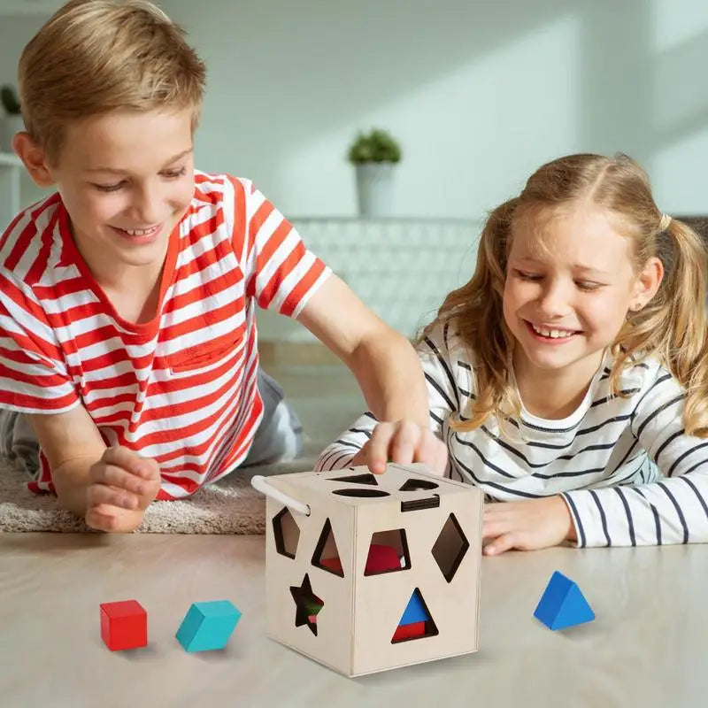 Montessori Shape Sorter Wooden Sorting Develop Fine Motor Skills Toy