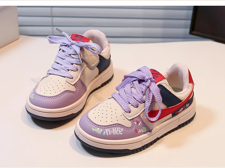 Girls Shoes Children Fashion Hip-hop Punk Graffiti Skateboard