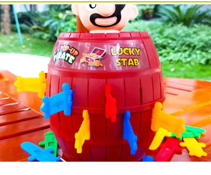 Funny Pirate Barrel Toy Sword Stab Jumping Pirate Game Board Children Halloween Toys Parent-child Interactive Toys for Kids Boys