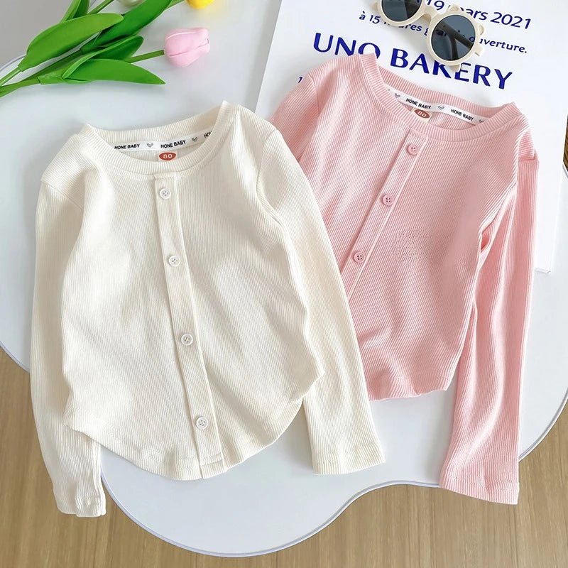 Lillith Cute Long Sleeve Solid Color Tops