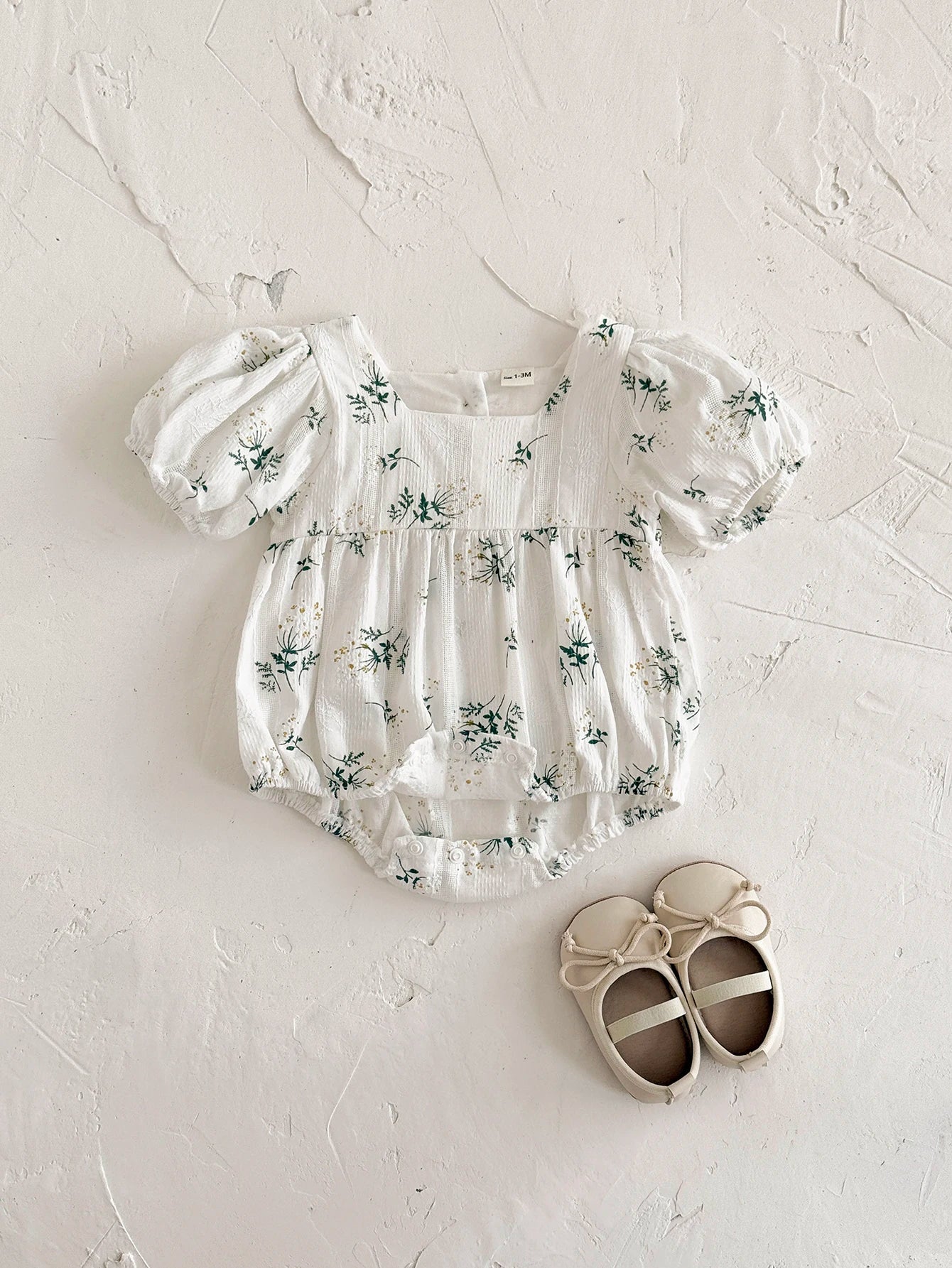 Puff Sleeve Garden Romper