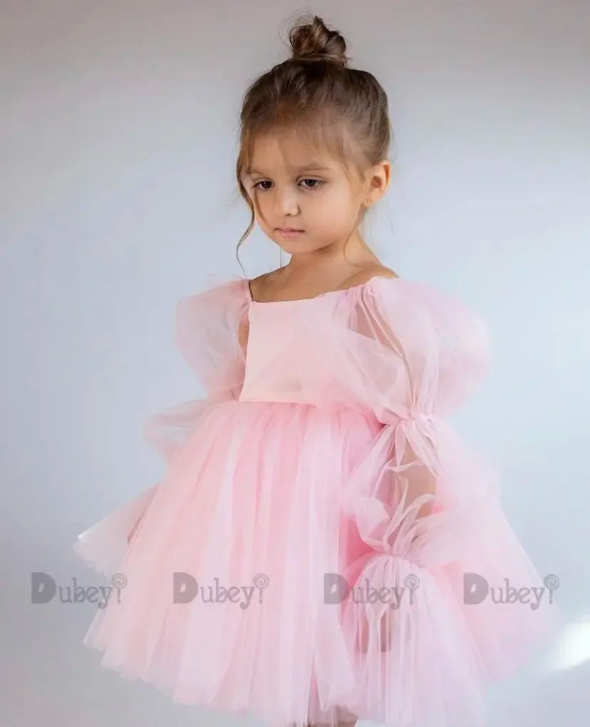 New Born Baby Girls Birthday Dress for Toddlers White Wedding Party Gown