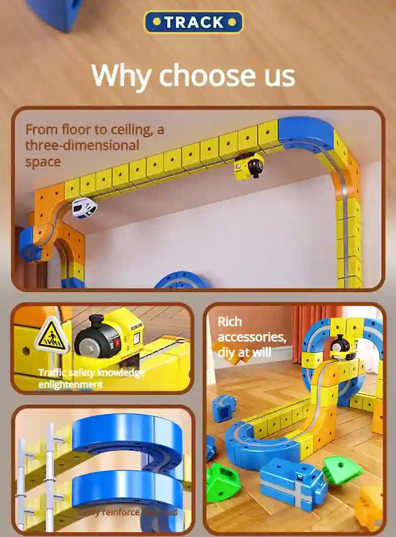 DIY Electric Magnetic Track Set With High-Speed Rail Vehicles (1-100+pieces)