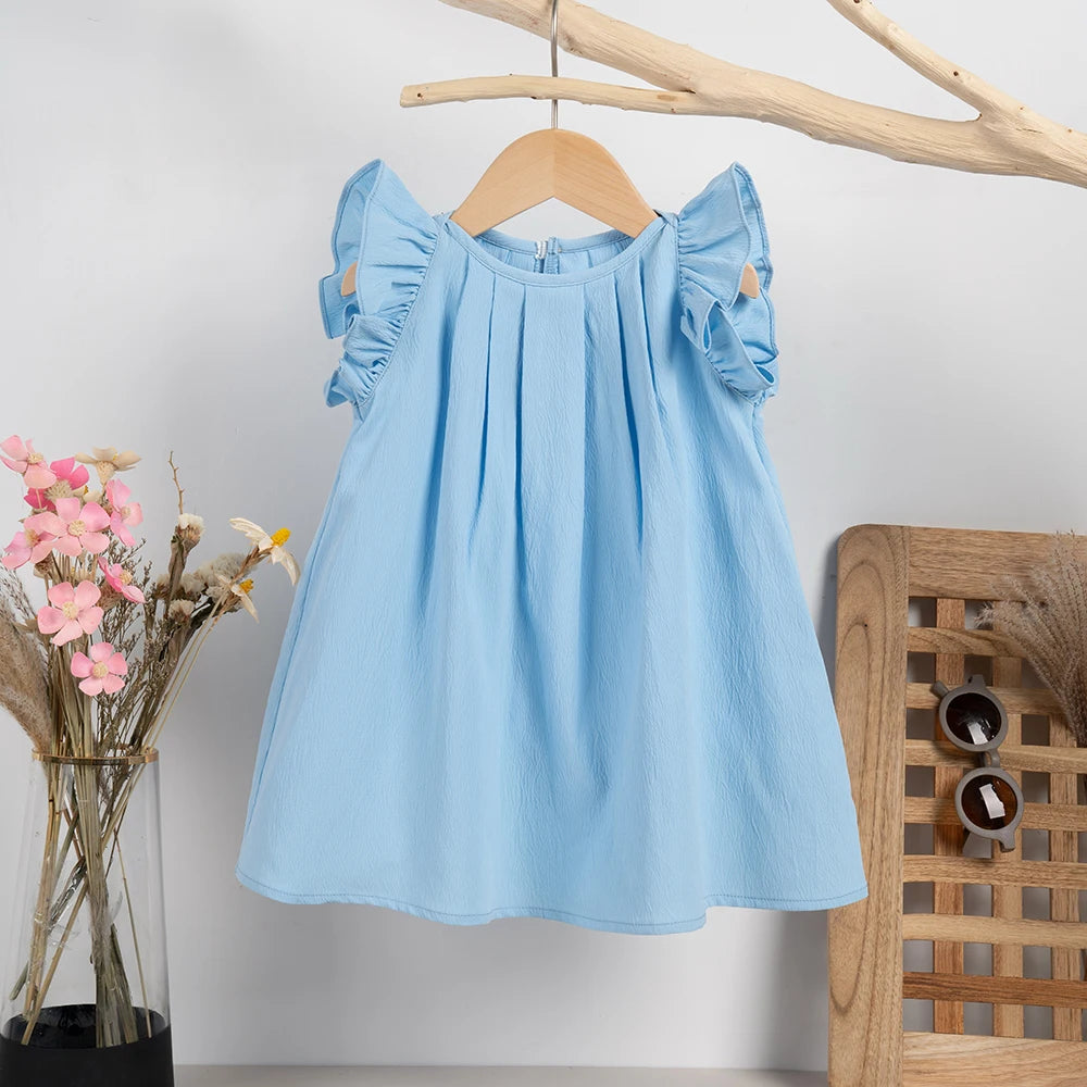 Noa 0-5Y Summer Infant Girls Solid Dress Cute and Sweet Little - GuGuTon baby store - Baby Fashion - Toddlers Outfits - Babies Outfits - Toddler Clothes - Kids Clothing - Newborn Clothes - Newborn Wear - Kids Wear - Trending Clothes - Trending Outfits - Fall Fashion - Winter Fashion - Girls Clothes - Boys Clothes - Babies Wear - Kids Accessories - KidsWear - Summer Clothes - Summer Fashion - Summer Trend - Falls Sweaters - Tops - Bottom - Jeans - Blouse - Dresses - Newborn Dresses - Toys