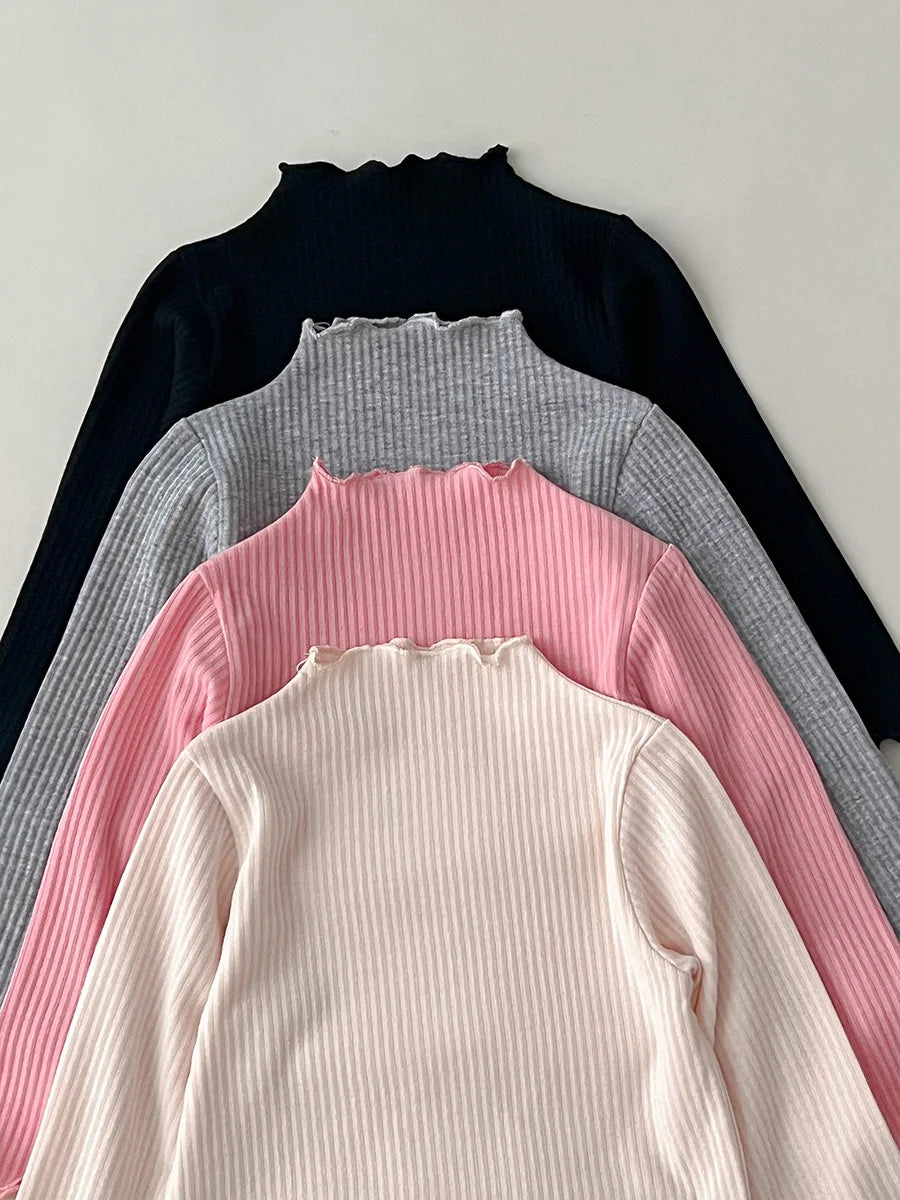 Claudia Long Sleeves Bottoming Solid Casual Top