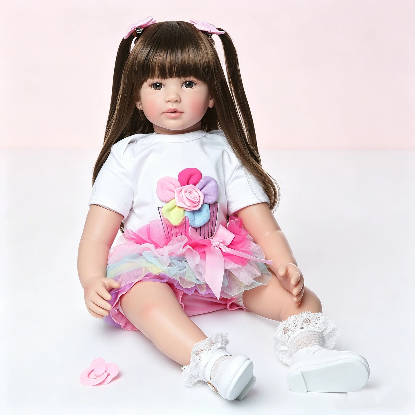 Reborn Babies 24 inch Realistic Soft Silicone Vinyl Cloth Body Lifelike Handmade RebornDolls Girls Newborn Baby Xmas Gift