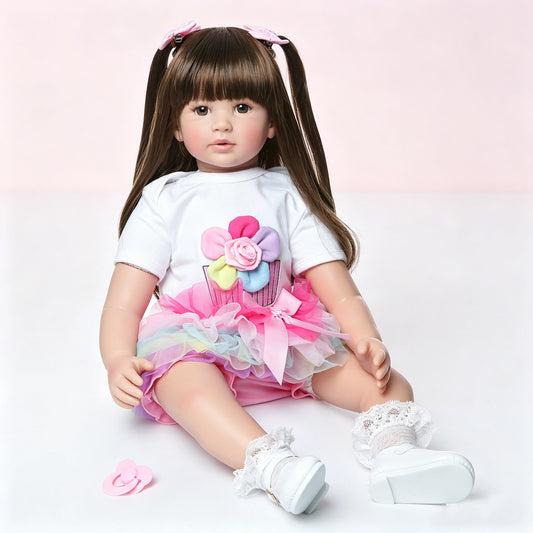 Reborn Babies 24 inch Realistic Soft Silicone Vinyl Cloth Body Lifelike Handmade