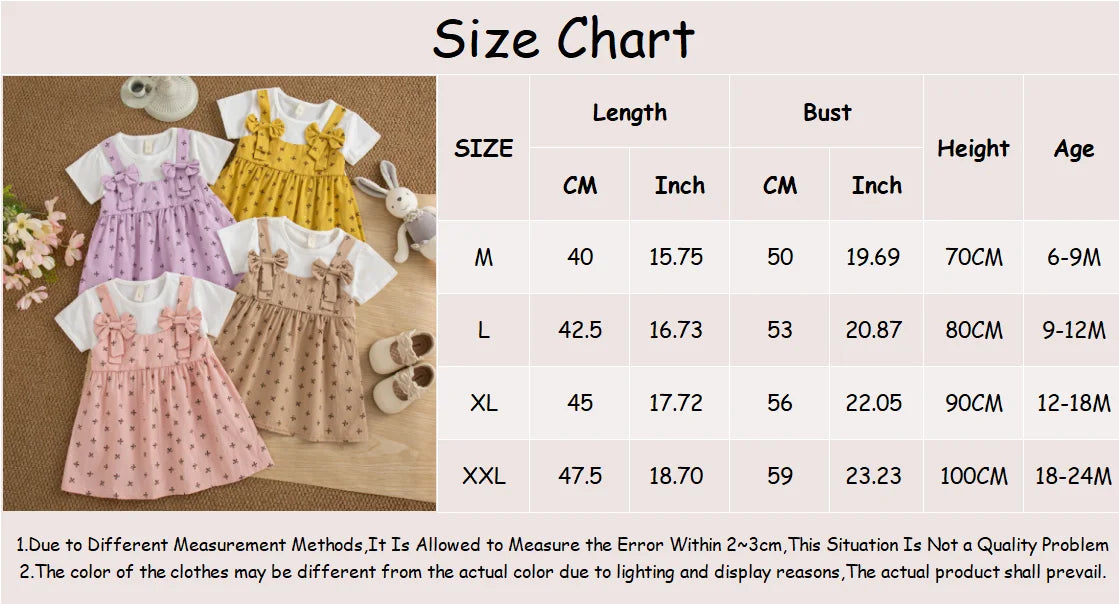 Baby Dress Summer Cotton Short-Sleeve Bow-Tie Baby Girls Dress