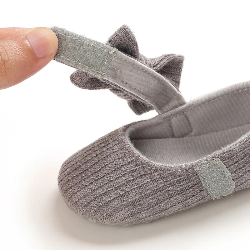 Cute Baby Girl Shoes Knitted Cotton Flat Shoes Arched Soft Sole 0-18M Newborn Princess Shoes