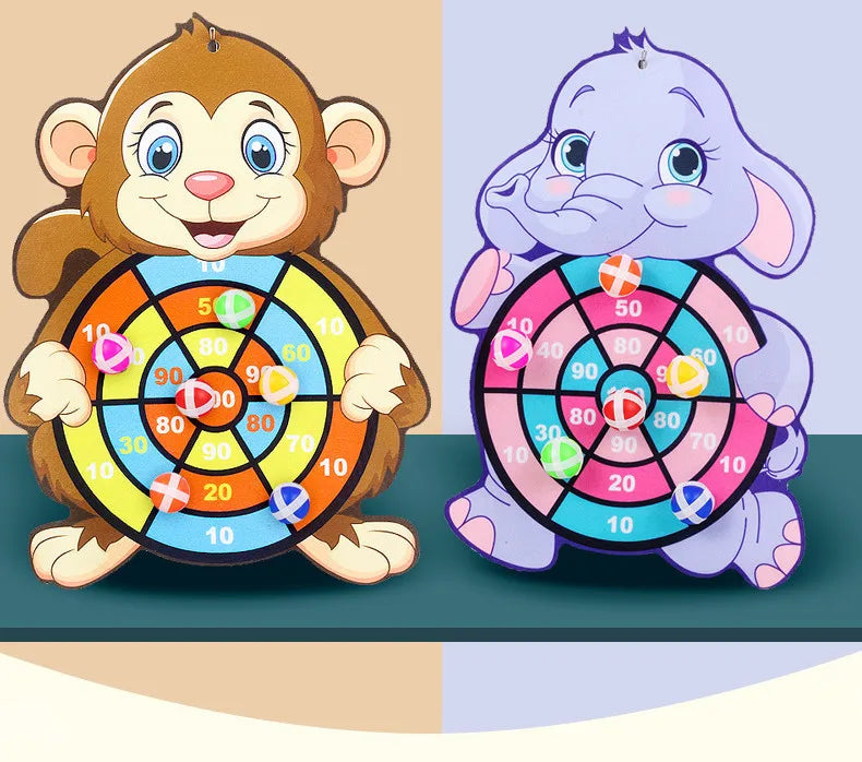 Child Montessori Toys for Kids 2 to 4 Years Old Cartoon Animal Dart Board Sticky Ball