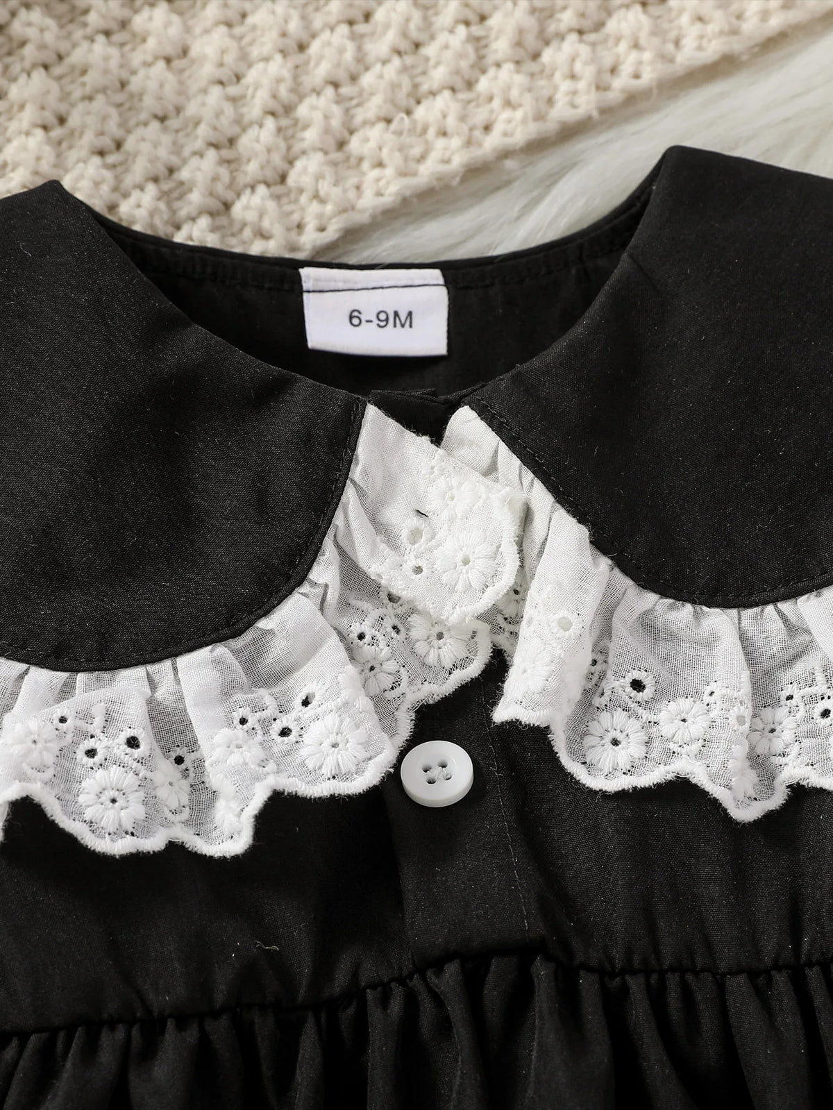 2025 Baby Girls' Dresses Autumn New Style Long Sleeve Doll Collar With Lace Princess Dresses