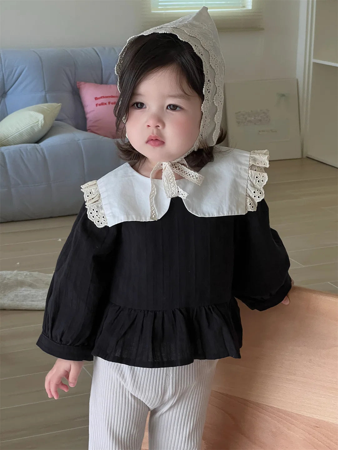 Xiomara Sweet Lace Lapel Blouse Tops