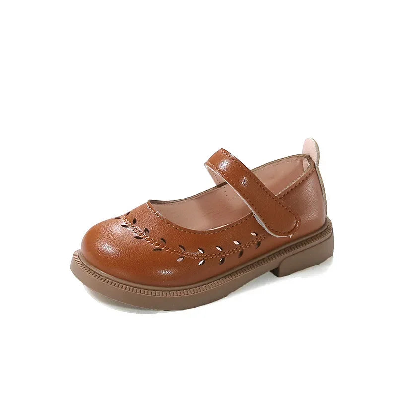 Girls' Leather Shoes Spring and Autumn New Breathable Girl Mary Jane Princess Shoes Black Performance Dance Shoes