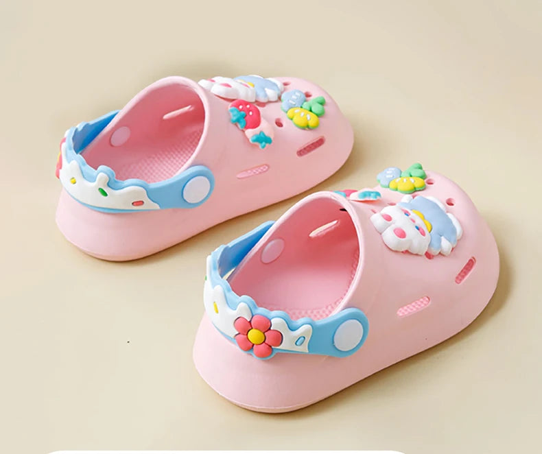 Garden Shoes For Girls Soft Sole Clogs For Baby Breathable Non-slip Indoor Outdoor Beach Sandals Trendy Cute Cartoon Bunny