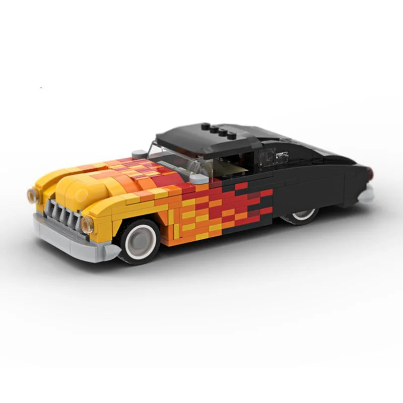 404PCS New MOC-148719 Hot Flame Sports Car Creative City Vehicle Classic Car Model Building Block Toy Children Christmas Gift
