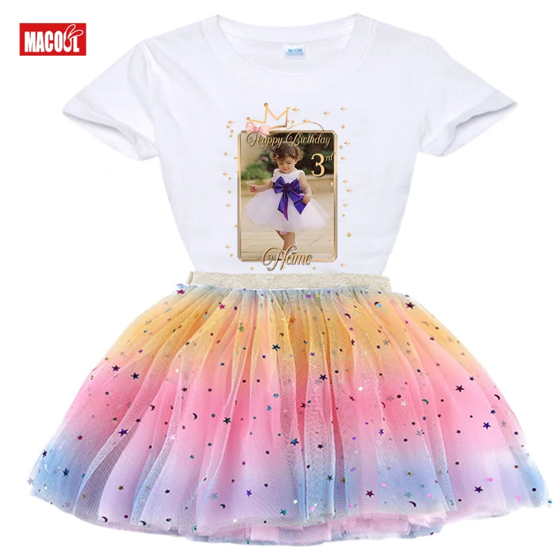 Kim Girls Birthday Princess Tutu Outfit Set